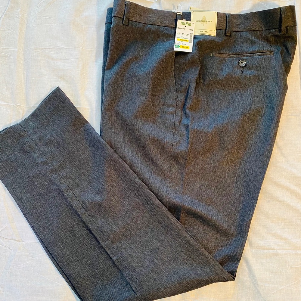 NWT Men’s Dress Pants 40W x 32L Dark Charcoal
